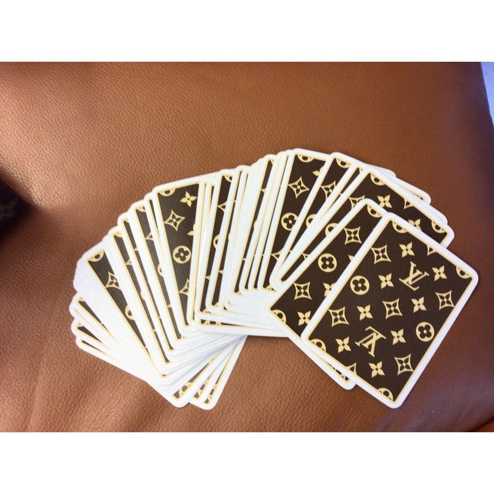 Louis Vuitton monogram case 2 pack card decks rare Vintage 1984 NEVER USED! - Picture 4 of 13